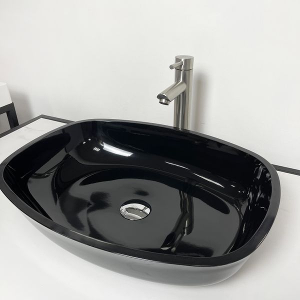 Умивальник накладний AXIS STONE SENSE Black 7530 фото