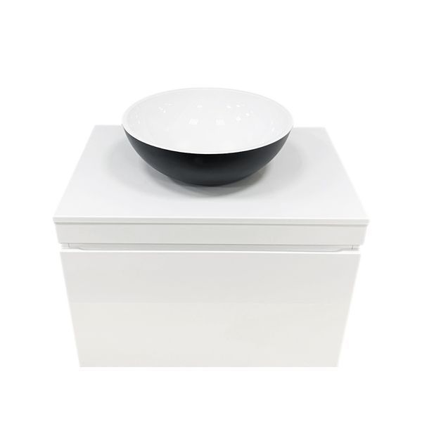 Тумба підвісна AXIS STONE Astra W 70 з умивальником EDGE Black Matte/White Glossy 4824296934001 фото