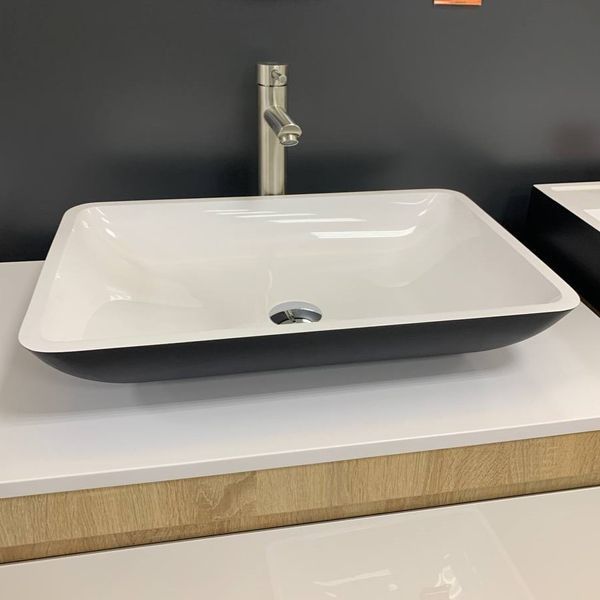 Умивальник AXIS STONE TIDE Black\White glossy 4824296204009 фото