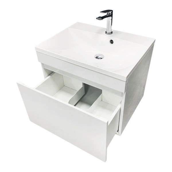 Тумба AXIS STONE 60 підвісна, біла з умивальником EMILIA White 4824296932301 фото