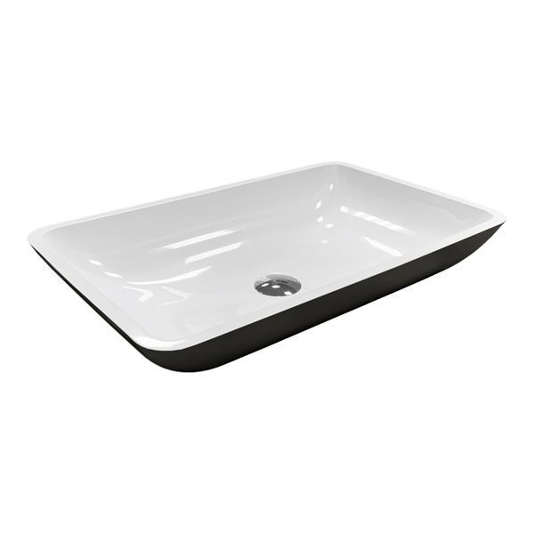 Тумба підвісна AXIS STONE Astra W 70 з умивальником Tide Black Matte/White Glossy 4824296934601 фото